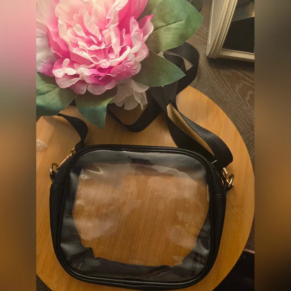 Clear Black Crossbody Bag - Picture 1 of 3